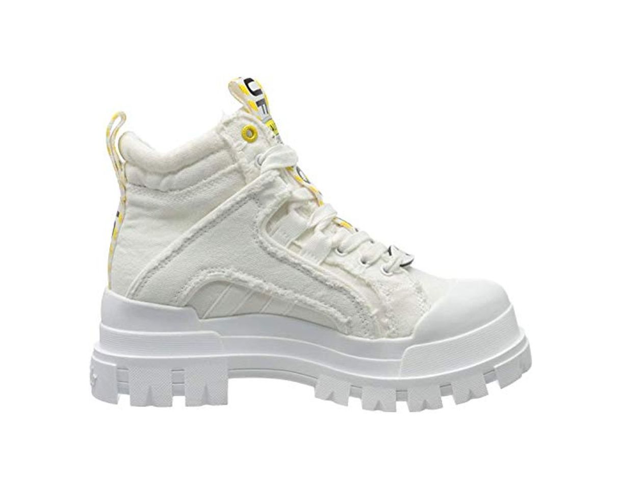 Fashion Buffalo Panthera Mid, Botas Militar para Mujer, Blanco