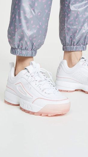 Fila Mujer Disruptor II Ice Leather Synthetic White Peony Entrenadores 38.5 EU