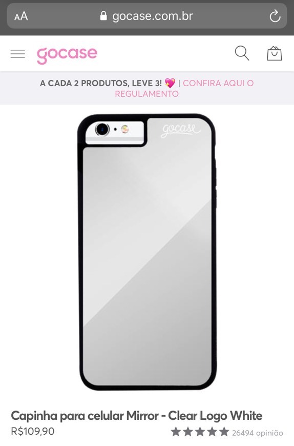 Moda Capinha para celular Mirror - Clear Logo White