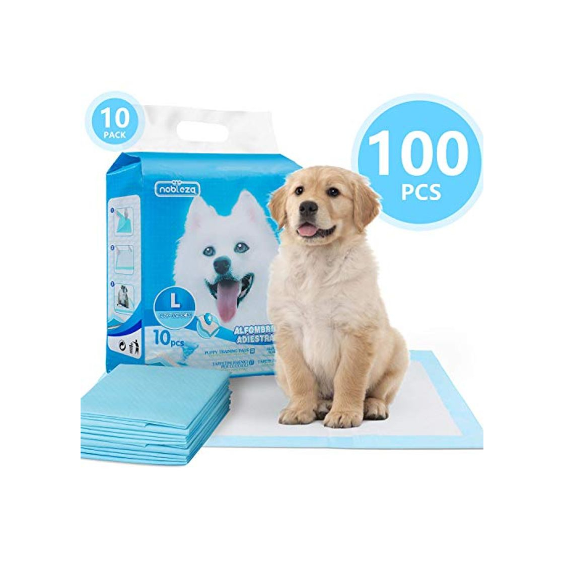 Productos Nobleza - 100 x Empapadores Perros Alfombrilla higiénica de Entrenamiento para Perros.