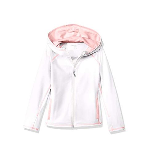 Amazon Essentials - Chaqueta deportiva con cremallera completa para niña, Blanco, US