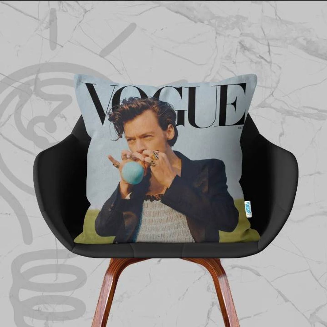 Moda Almofada Harry Styles Ensaio Vogue 40x40