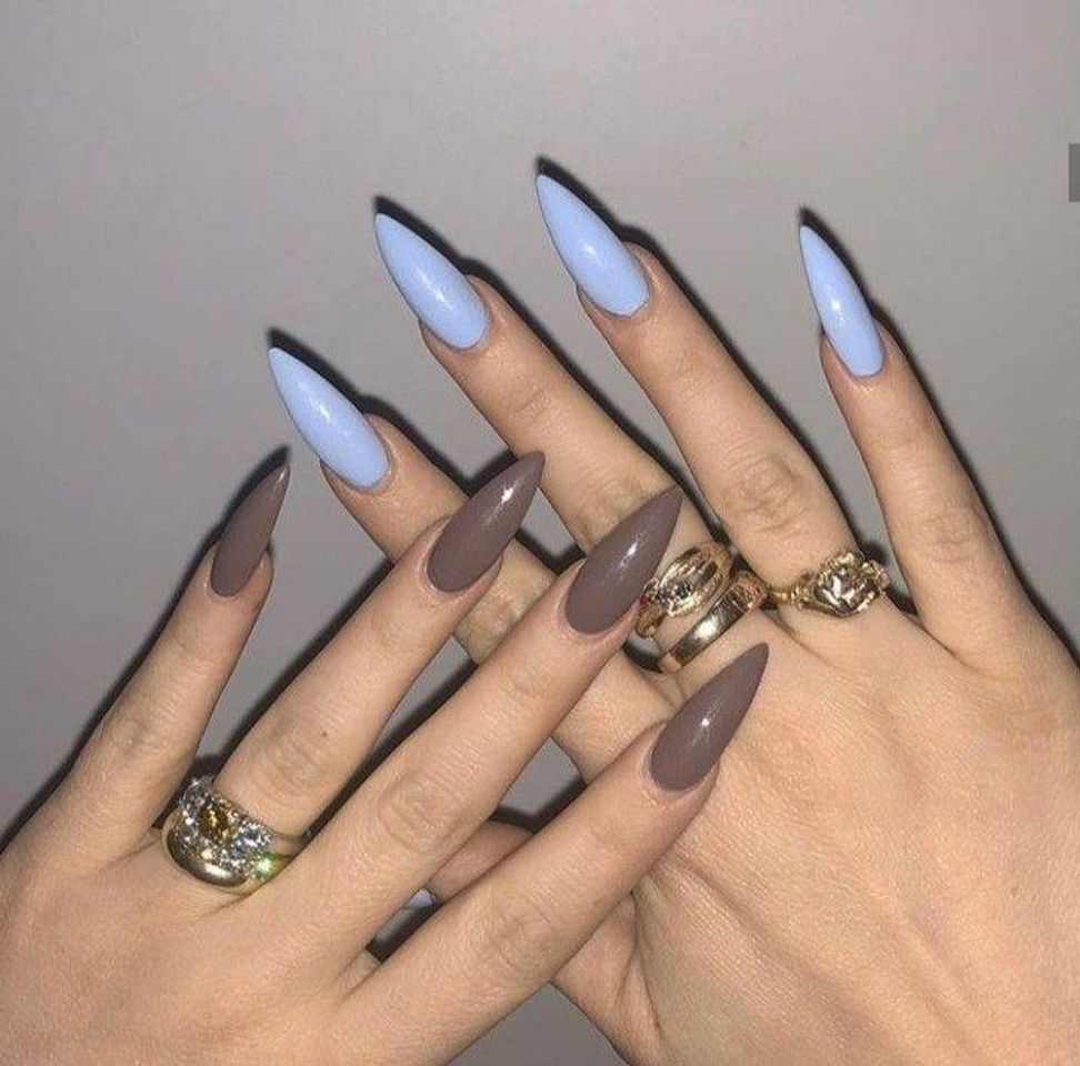 Fashion Nails Blue and brown