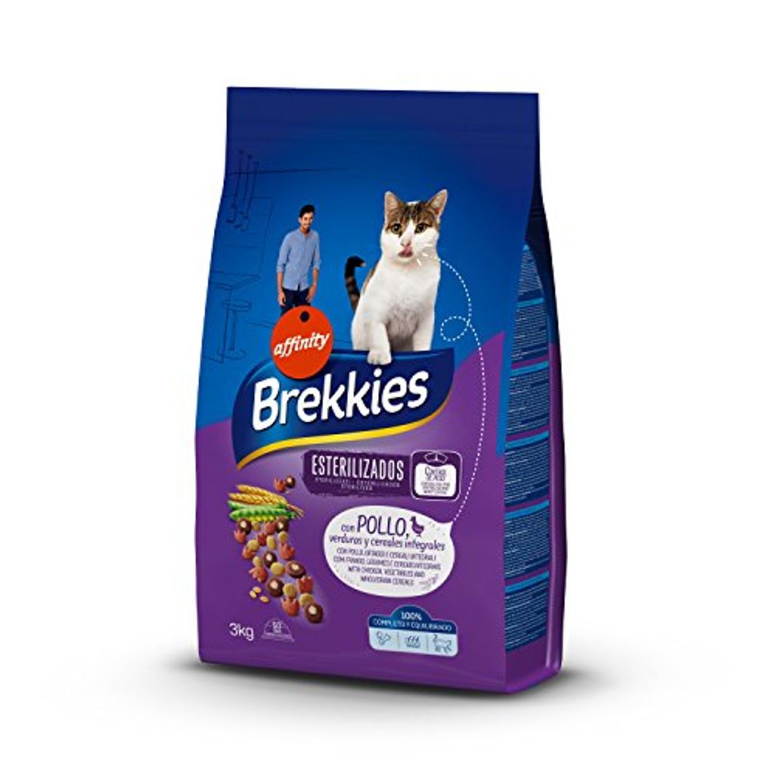 Lugar Brekkies Pienso para Gatos Gatos Esterilizados con Pollo y Verduras