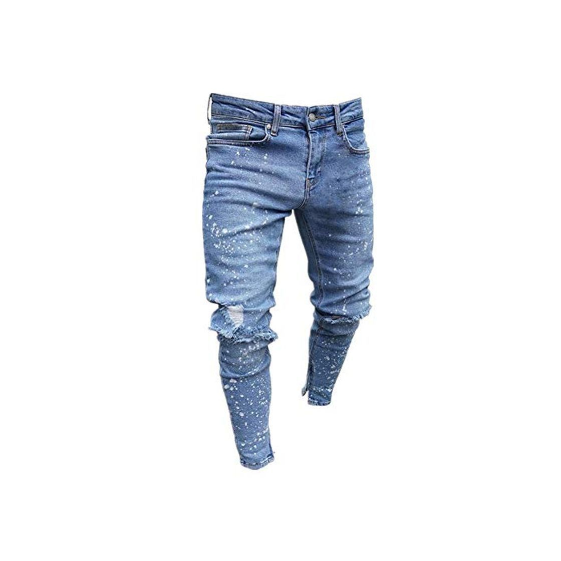 Producto Fansu Pantalones Vaqueros Hombre Rotos, Slim Fit Skinny Casuales Elasticos Insignia Jeans