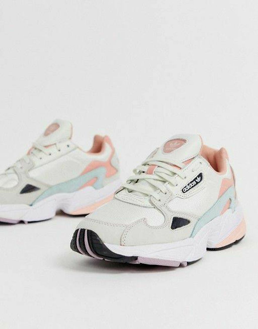 Fashion Adidas Falcon sneakers in cream and pink