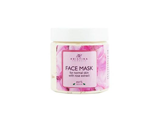 Mascarilla facial de arcilla hidratante 100% natural con rosa