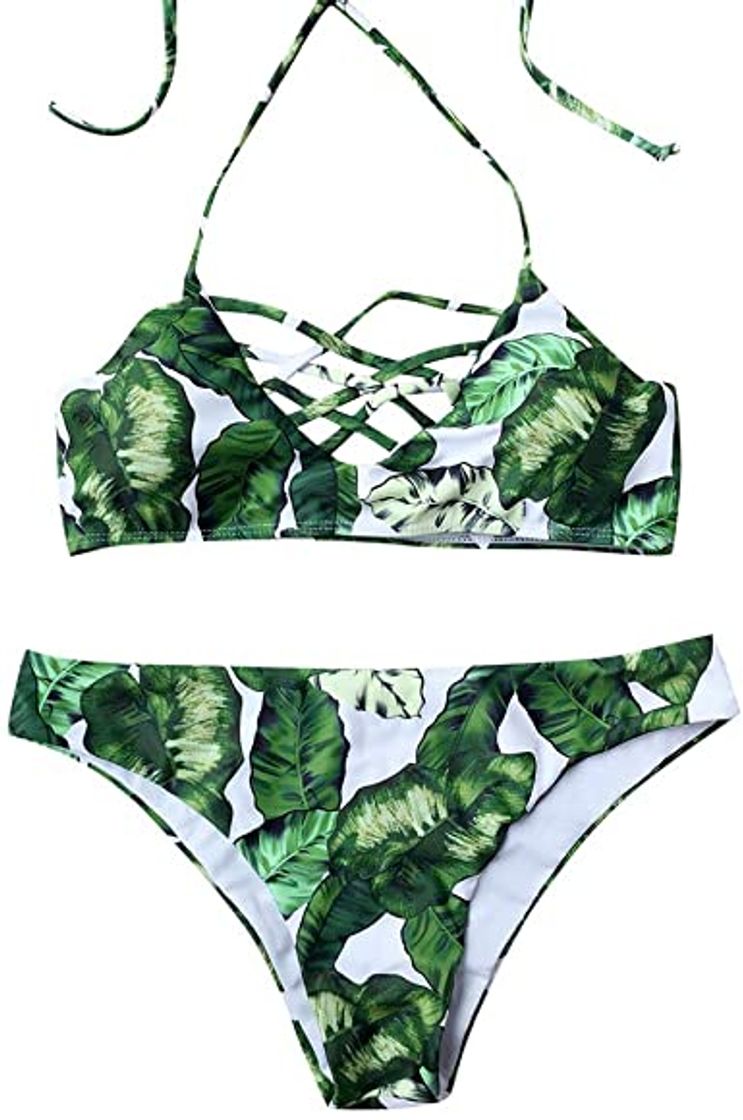 Producto riou Bikinis Mujer 2019 Push up Bikini de Tres Puntos con Estampado