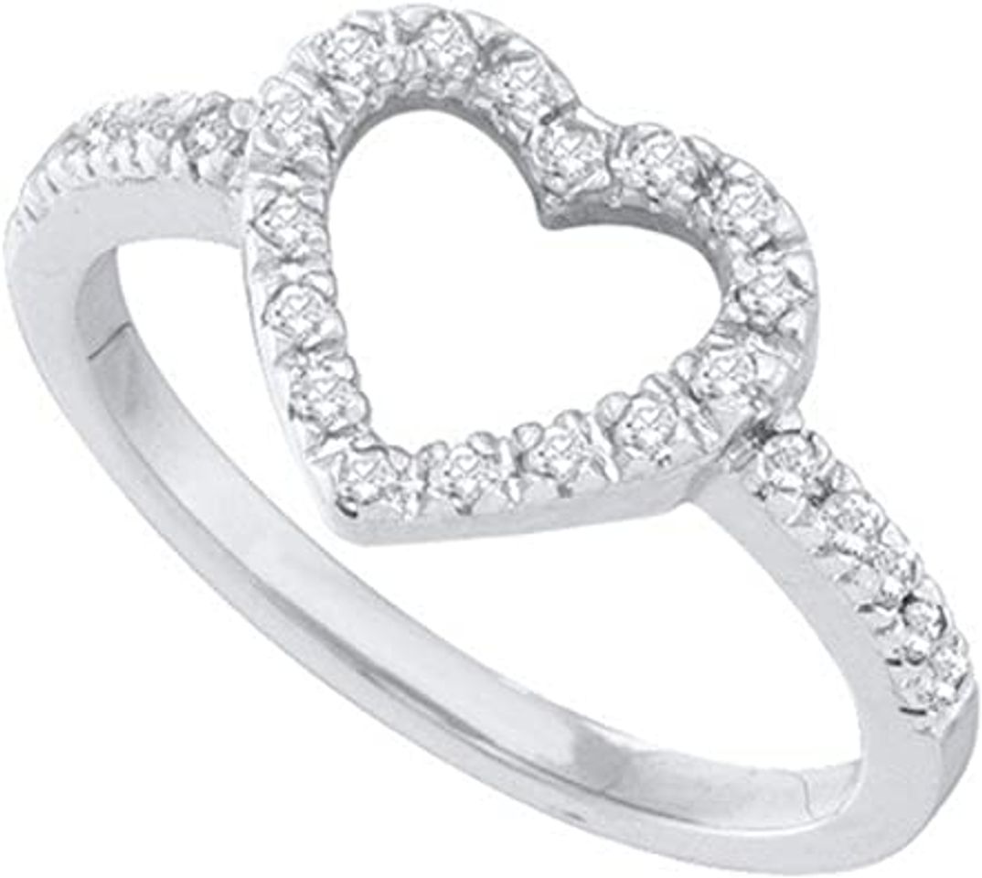 Social DazzlingRock - Anillo de compromiso de oro blanco de 14 quilates con