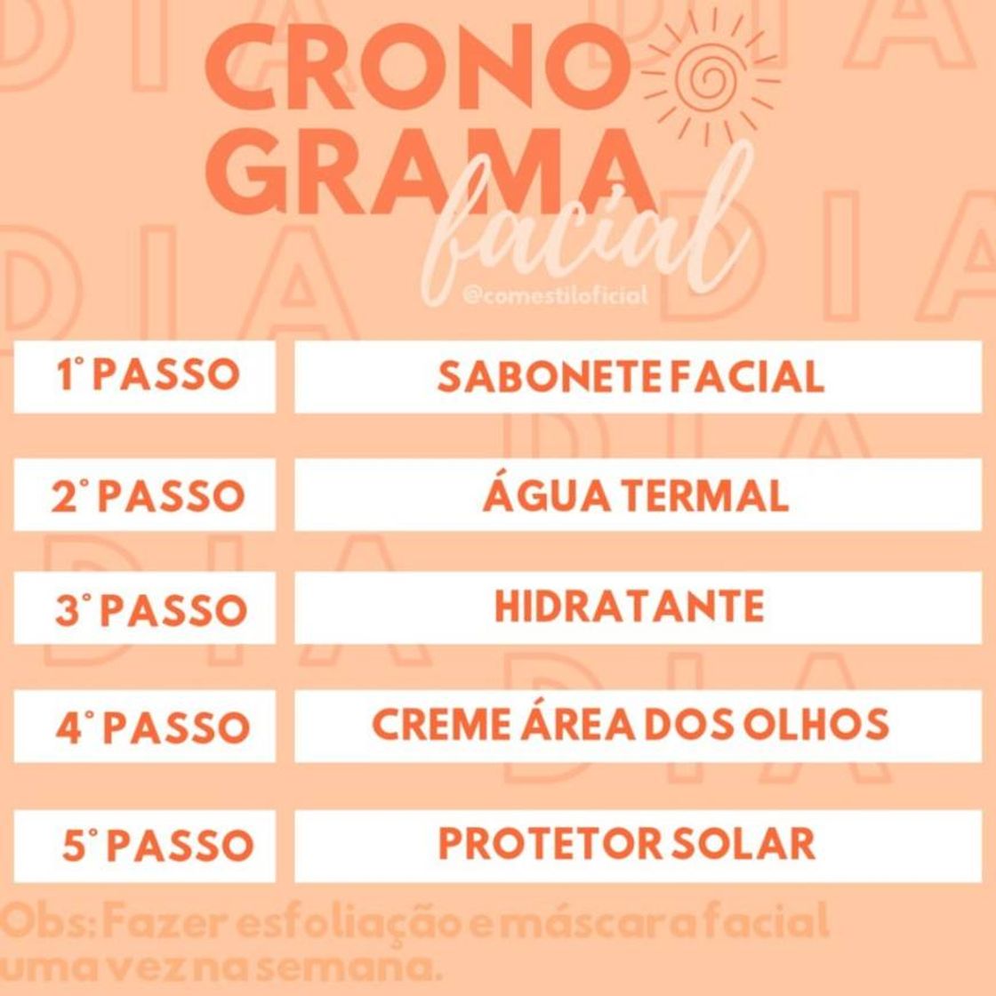 Moda CRONOGRAMA FACIAL - Dia