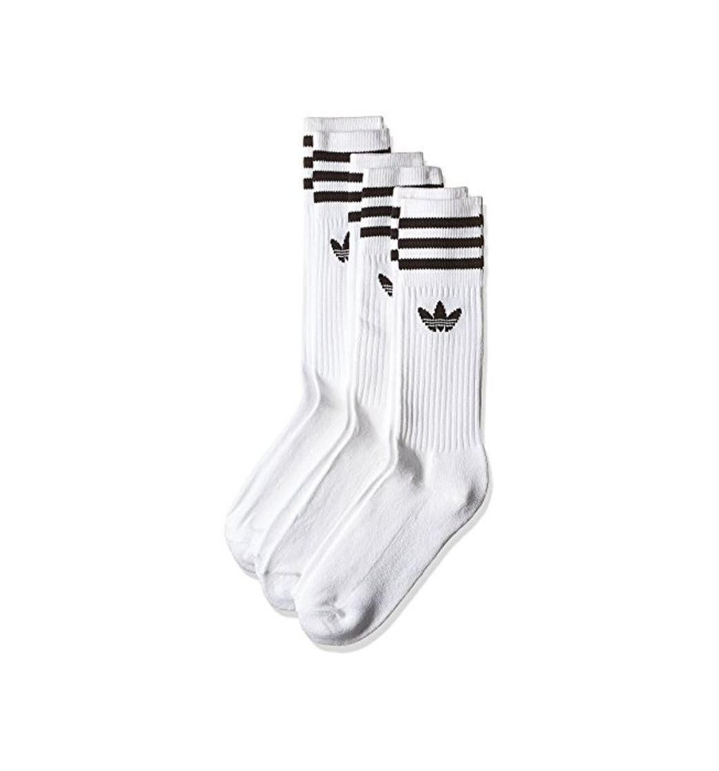Social Adidas Solid Crew, Calcetines Unisex Adulto, blanco