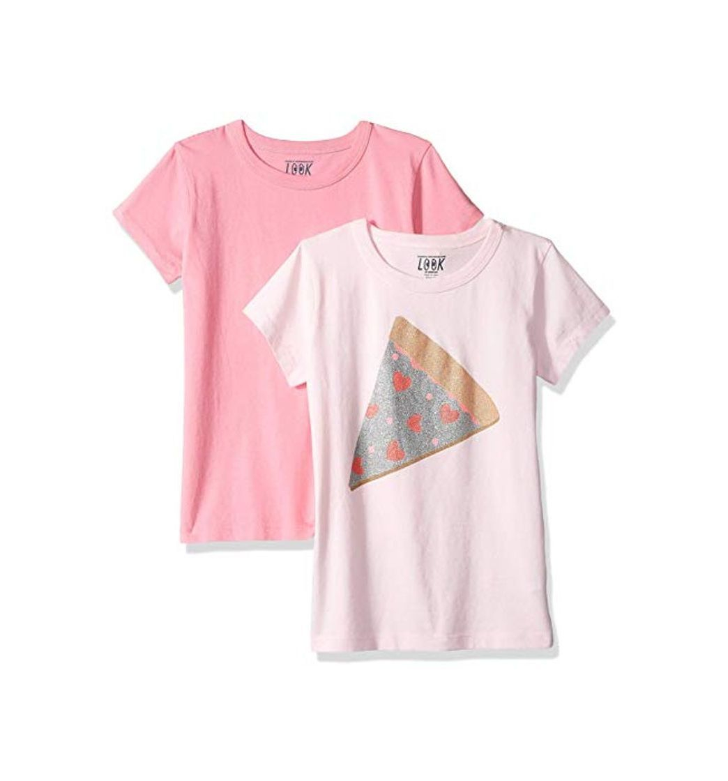 Products LOOK by Crewcuts - Camiseta de manga corta para niña, liso/estampado