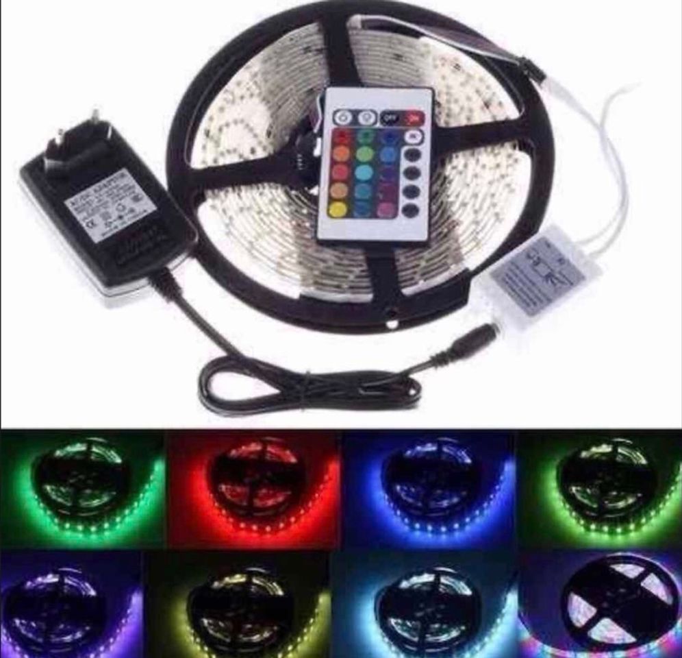 Fashion Fita de LED 5m+Fonte 12V+Controle 16 cores