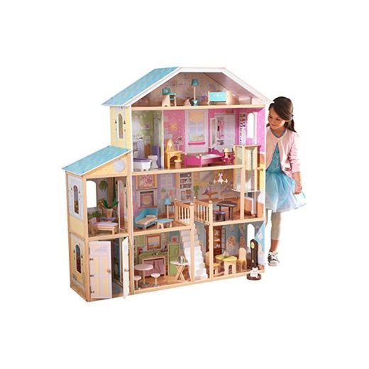 KidKraft 65252 Casa de muñecas de madera Majestic Mansion para muñecas de