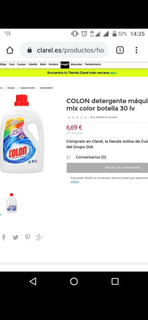 Social Chollos amazon. Colon detergente