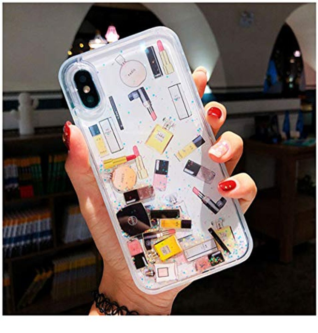 Electrónica NHSCDZ La Caja del teléfono Quicksand Capinha para iPhone X 7 8 Plus XS MAX XR Estuche de plástico Duro para iPhone X 6 6s Plus Líquido dinámico Capa ipone Shell Coque