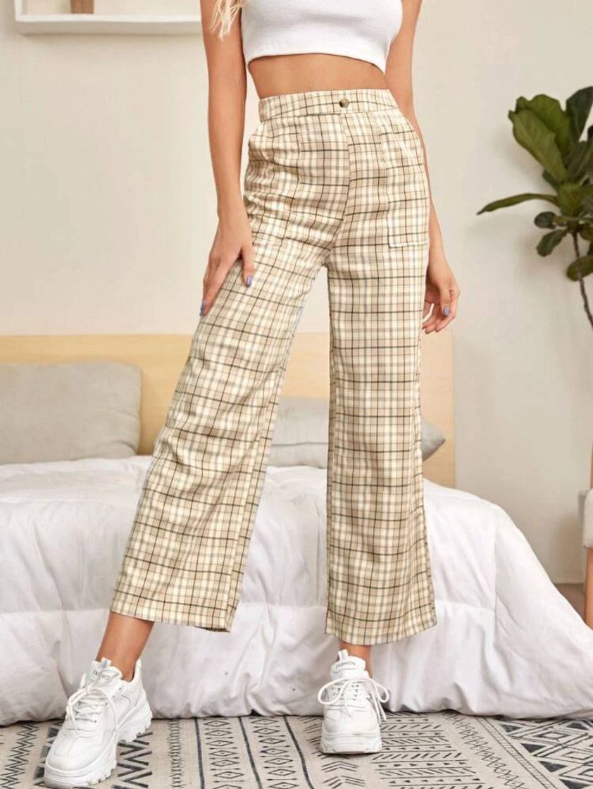 Fashion High Waist Tartan Pants | SHEIN USA