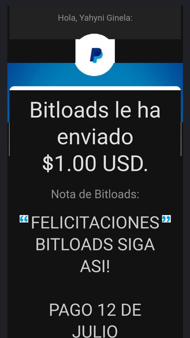 Moda Comprobante de pago Bitloads