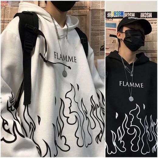 Banash Flame Print Hoodie