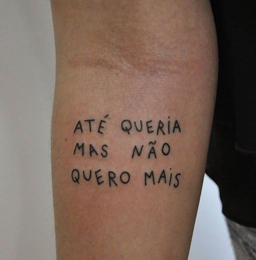 Tatto "Até queria, mas não quero mais"