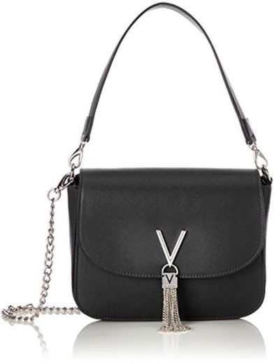 Mario Valentino VBS1IJ04 - Bolsa de Poliuretano Mujer, color Negro, talla 8.0x17.0x23.0