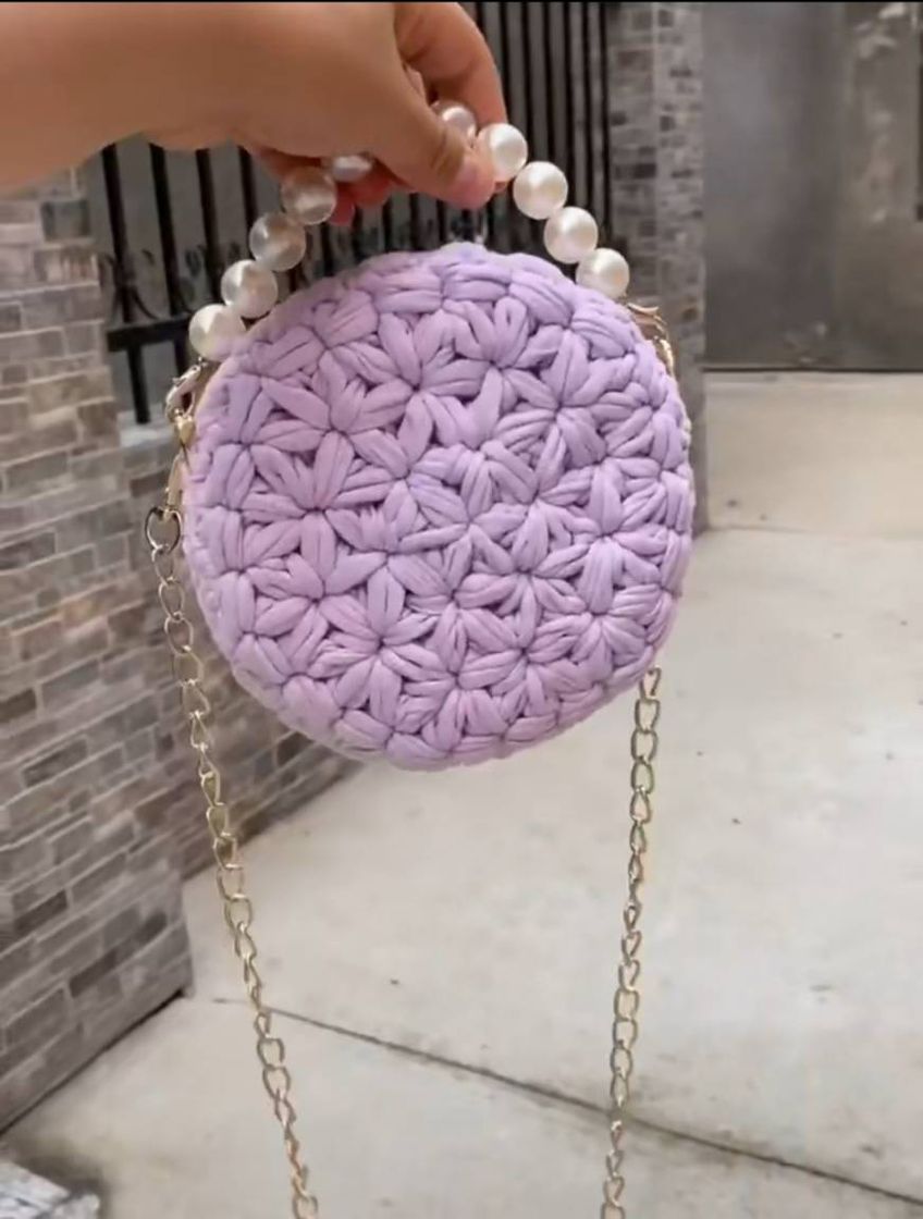 Fashion Bolsa de crochê em fio de malha