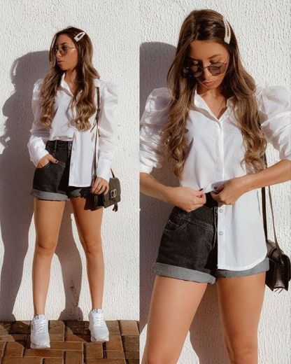 Look com camisa branca