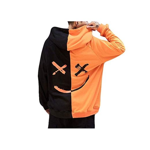 Overdose Sudadera Hombres Patchwork Slim Fit Hoodie OtoñO Moda Outwear Nueva Blusa