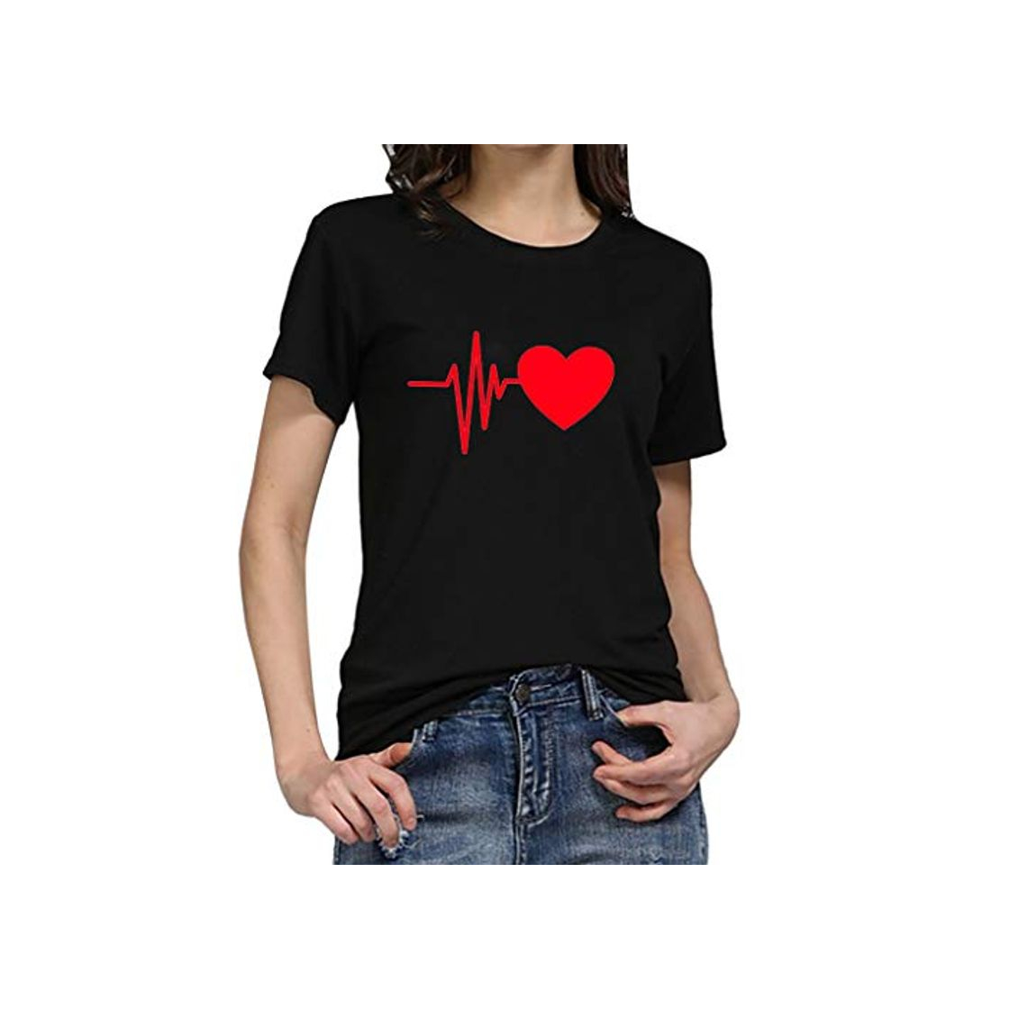 Productos Remera Mujer Camisetas Talla Grande Hoodie Blusa Algodón de Lino Cosiendo Algodón con Estampado Borde Inferior ZOELOVE