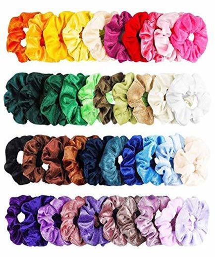 Vaycally 40 piezas de pelo Scrunchies velvet elástico bandas para el cabello