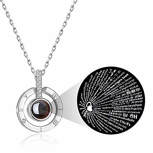 Social iAmotus Collar Mujer Mujer Memoria de Amor Collar de 100 Idiomas I