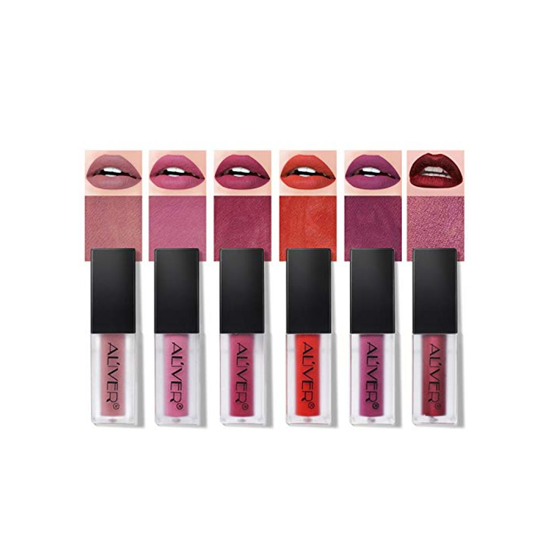 Belleza Maquillaje de belleza Brillo labial Terciopelo Mate Impermeable Cosmético ong Lápices labiales