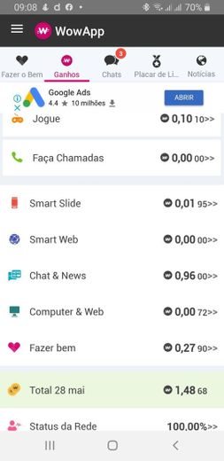 Wowapp ótimo app para ganhar dinheiro extra 