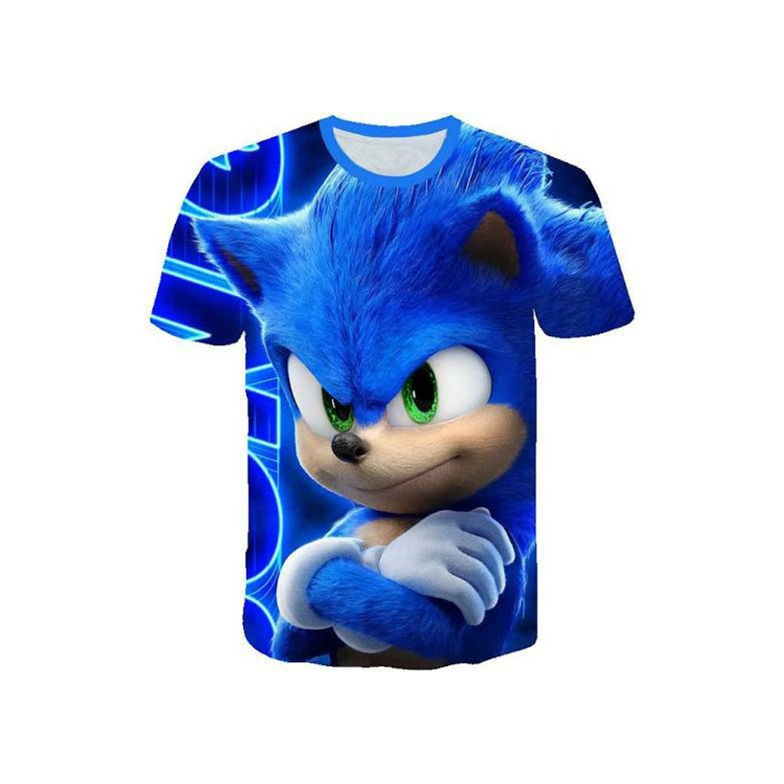 Product Silver Basic Camiseta de Verano de Manga Corta de Tamaño Infantil Sonic