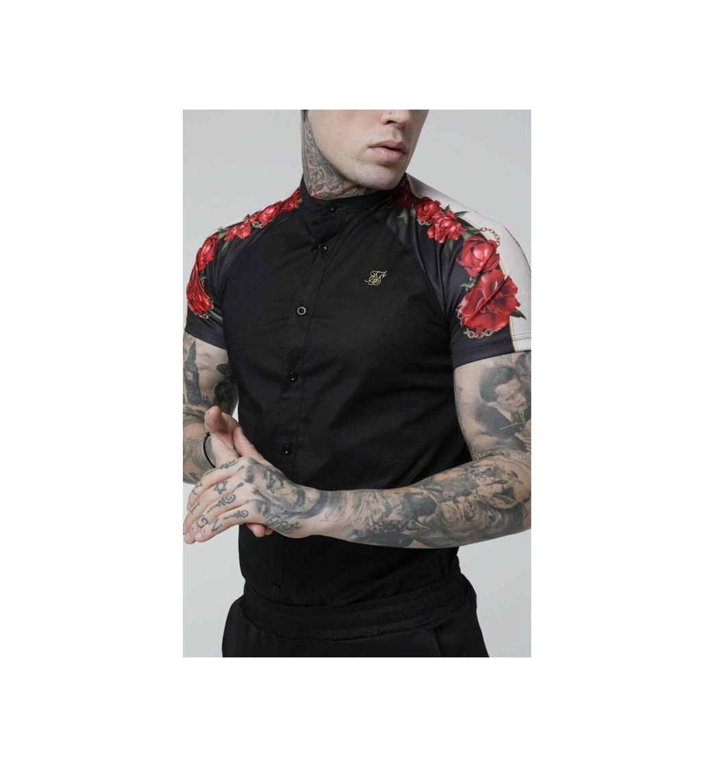 Product Sik Silk de los Hombres Camisa de Manga Corta con Panel Trasero