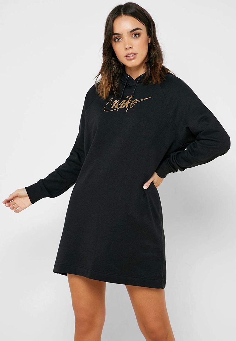 Producto Nike W NSW Dress FLC Glitter Long Sleeve Top, Mujer, Black