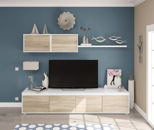 Habitdesign 0F6663A - Mueble de salón Moderno, modulos Comedor Alida, Acabado en