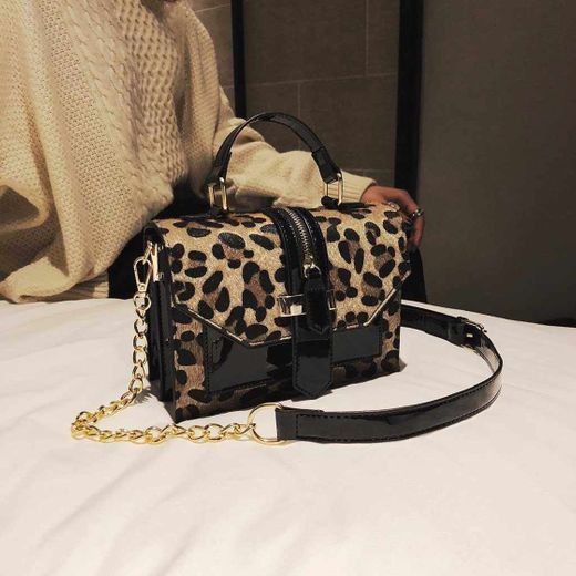 Bolsos de Mujer Estuche de Leopardo con Forma de Cubo Bolso de