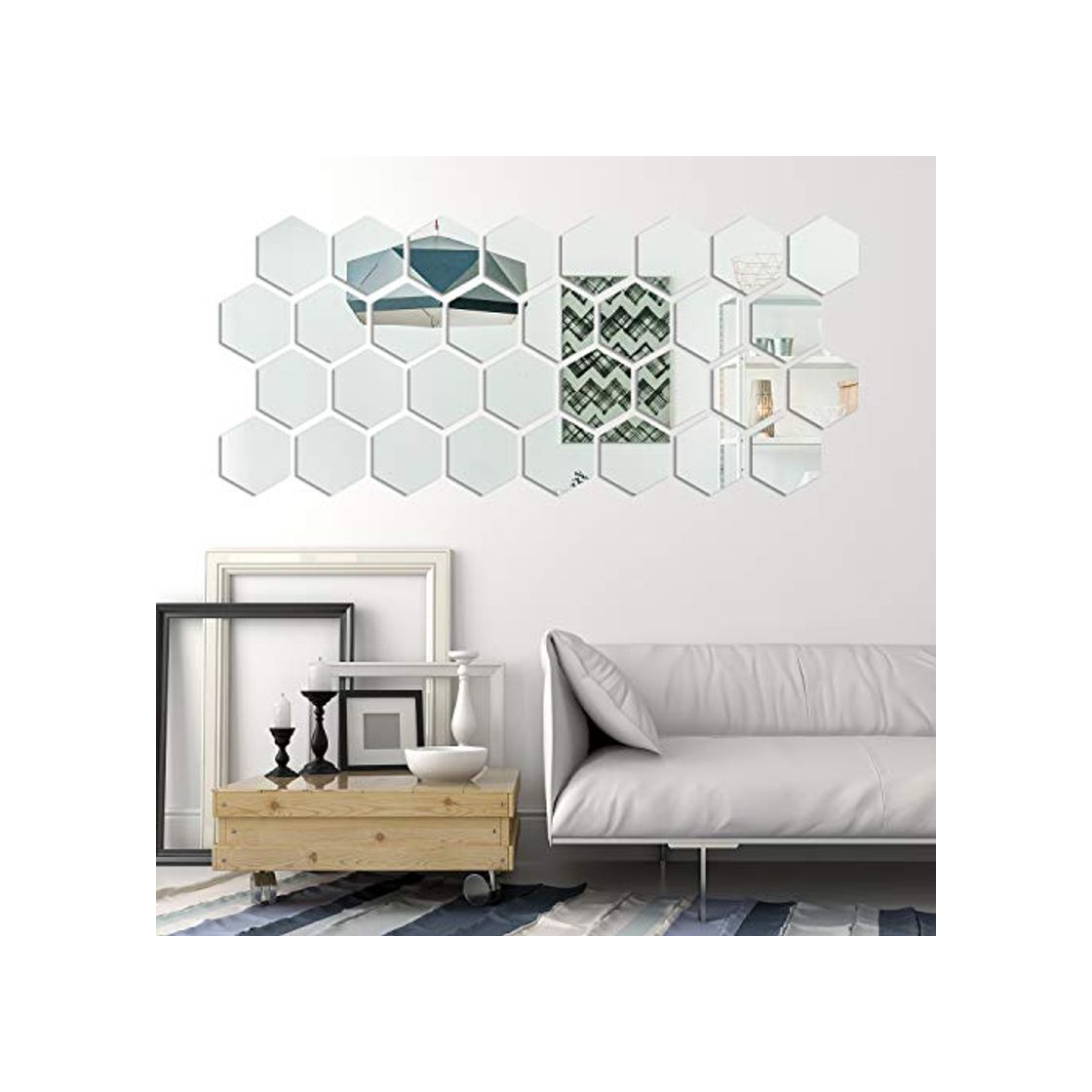 Social 24 Piezas de Espejo de Acrílico Desmontable Pegatina de Pared Adornos Decoración