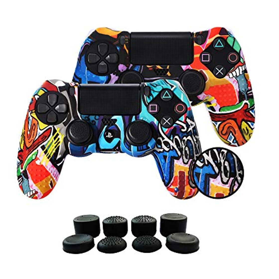 Social Fundas para Mando PS4/PS4 Pro/PS4 Slim Dualshock 4, Silicona Carcasa Protectora Antideslizante