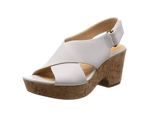 Clarks Maritsa Lara, Sandalia con Pulsera para Mujer, Blanco