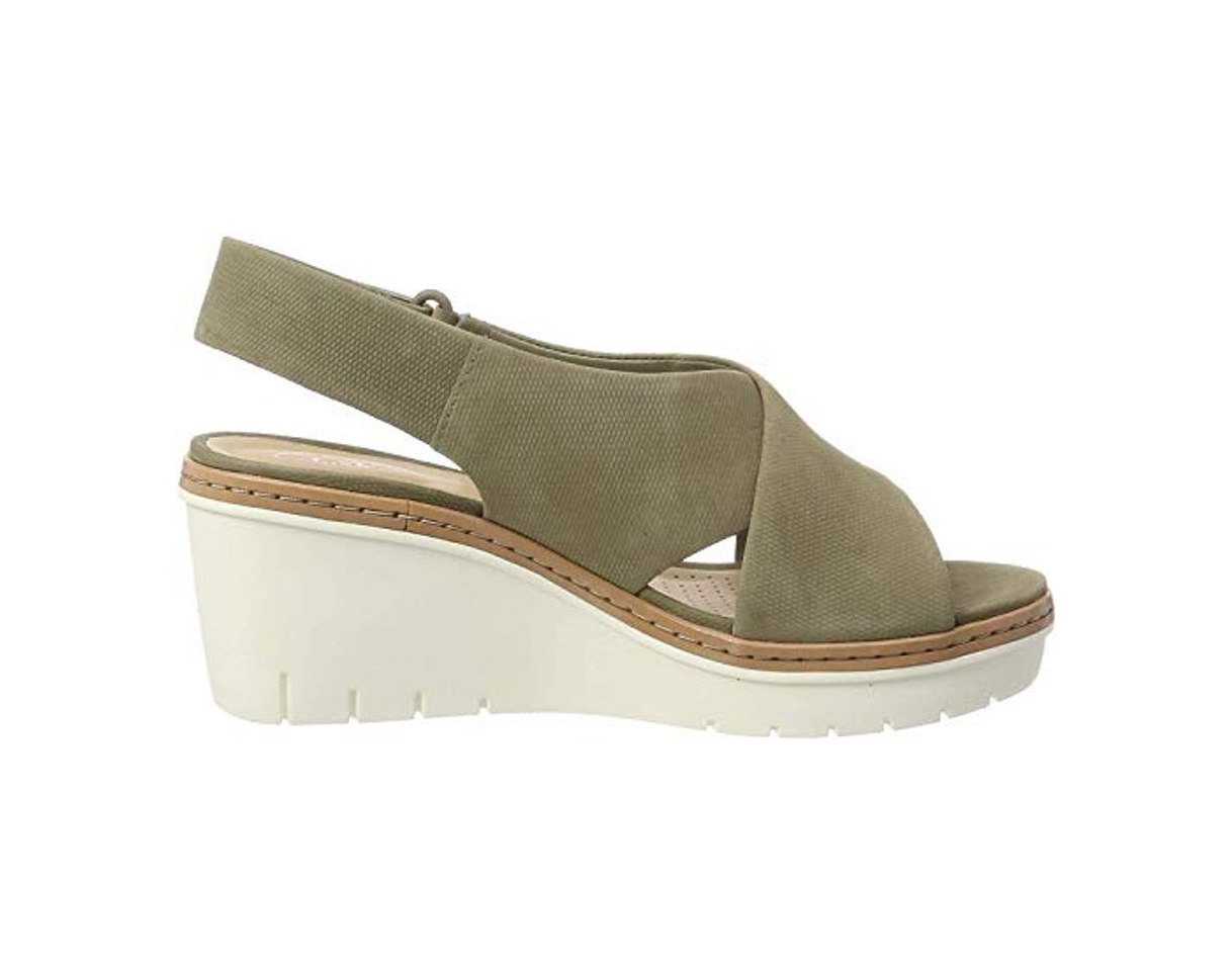 Products Clarks Palm Candid, Sandalia con Pulsera para Mujer, Verde