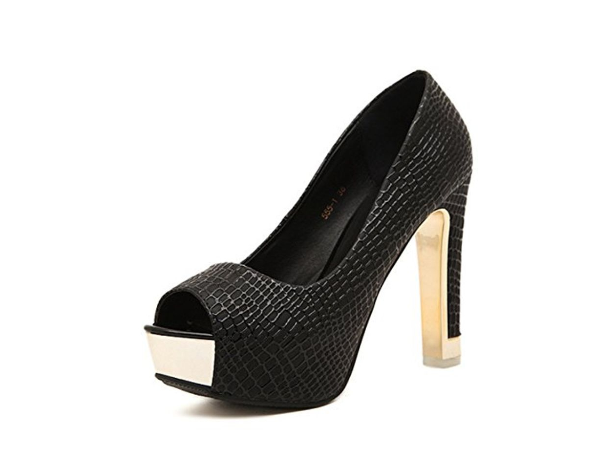 Social YOGLY Zapatos de Tacón Alto de Mujer Peep Toe Sandalias Sexy para