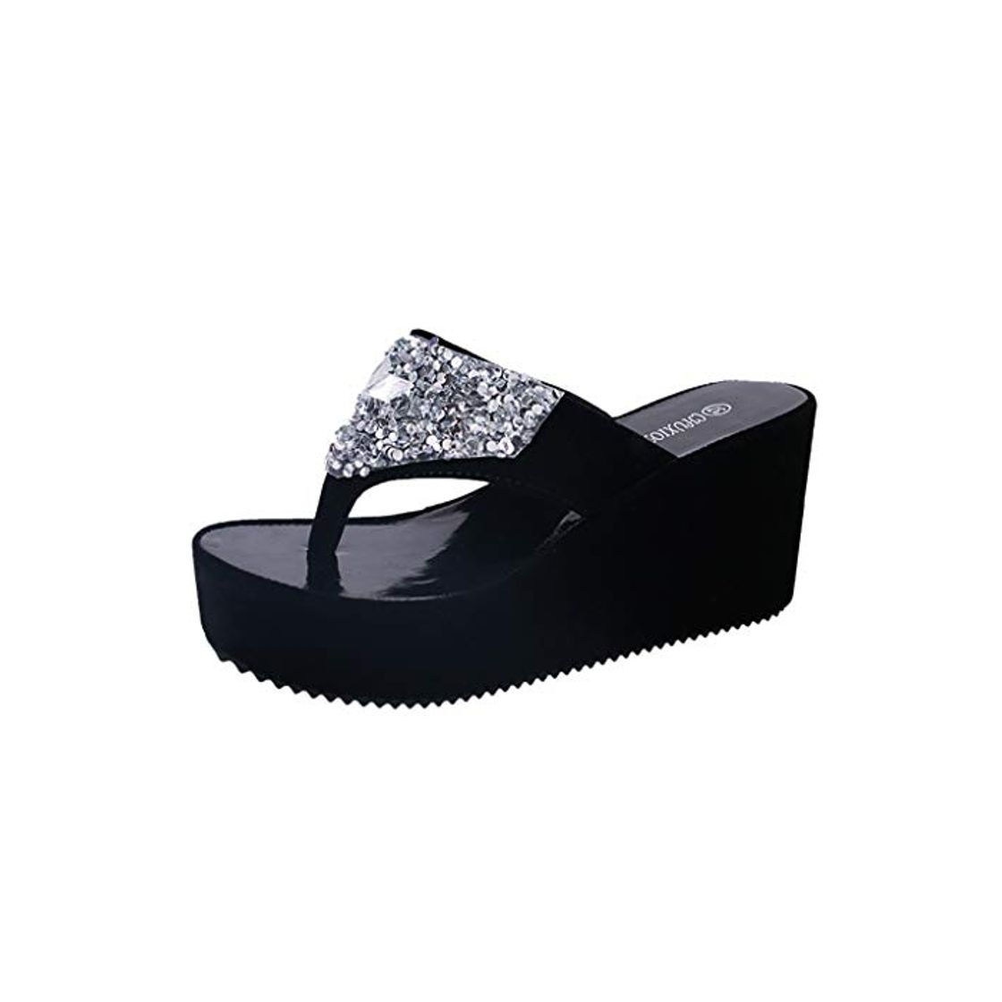 Social Sencillo Vida Chanclas para Mujer de Plataforma Flip Flops de Tacones Altos Sandalias de Punta Descubierta para Mujer Zapatos de Playa Tacón Grueso Zapatillas Antideslizante