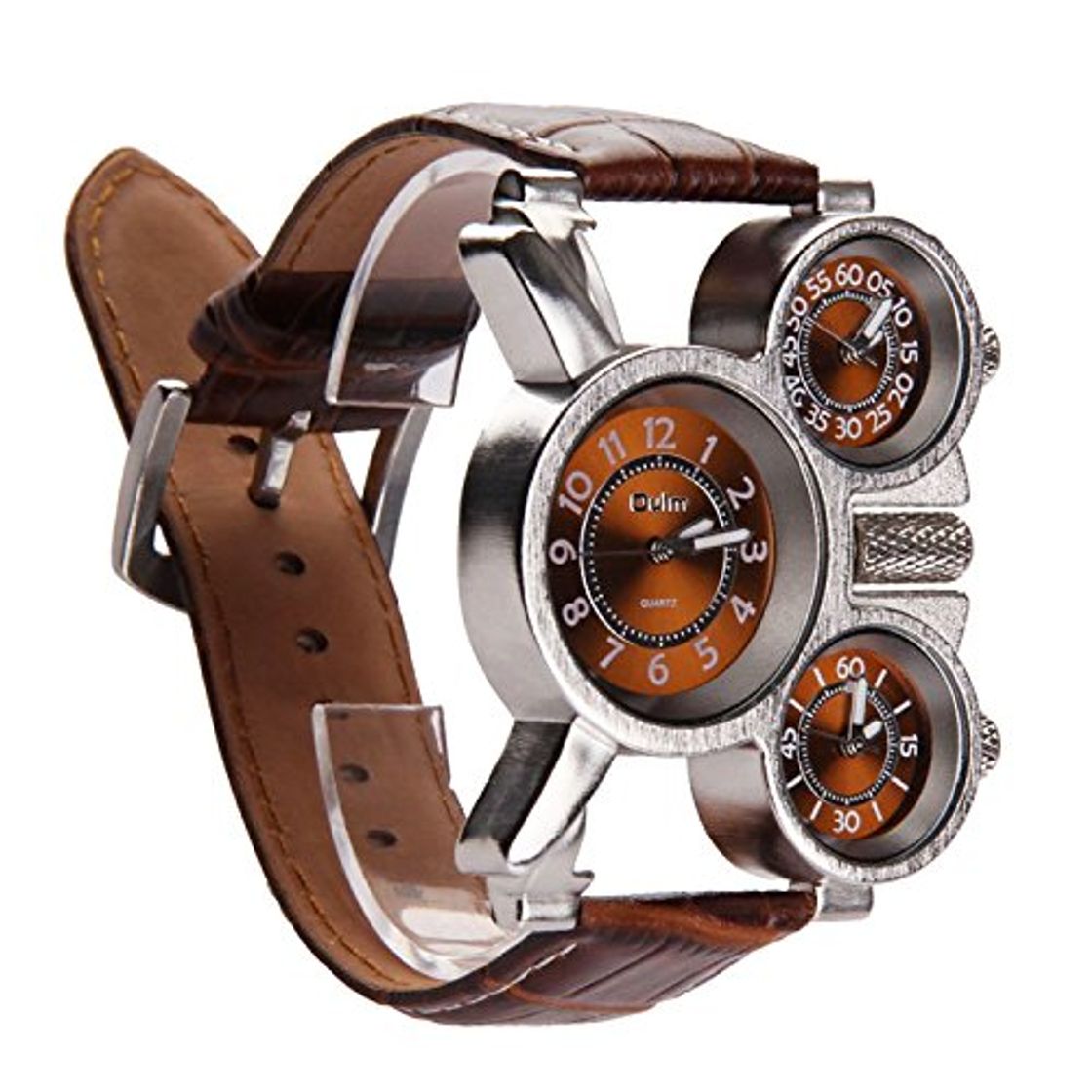 Social Vococal Reloj Hombre Elegante, 3-MOVT Reloj Hombre de Cuarzo Exhibición,Militar Deportivo Reloj