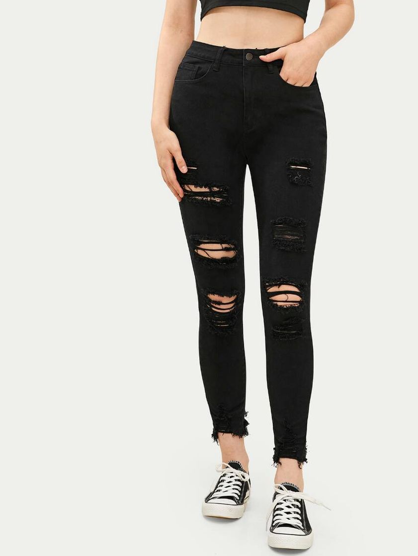 Moda Calça jeans preta