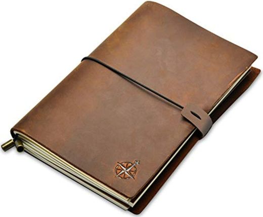 Wanderings Cuaderno de Cuero - A5 Cuaderno de Viaje Rellenable