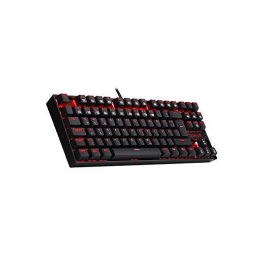 Redragon K552-DE Gaming Tastatur Mechanische Ergonomische Tastatur Kumara RGB LED Rot Beleuchtet