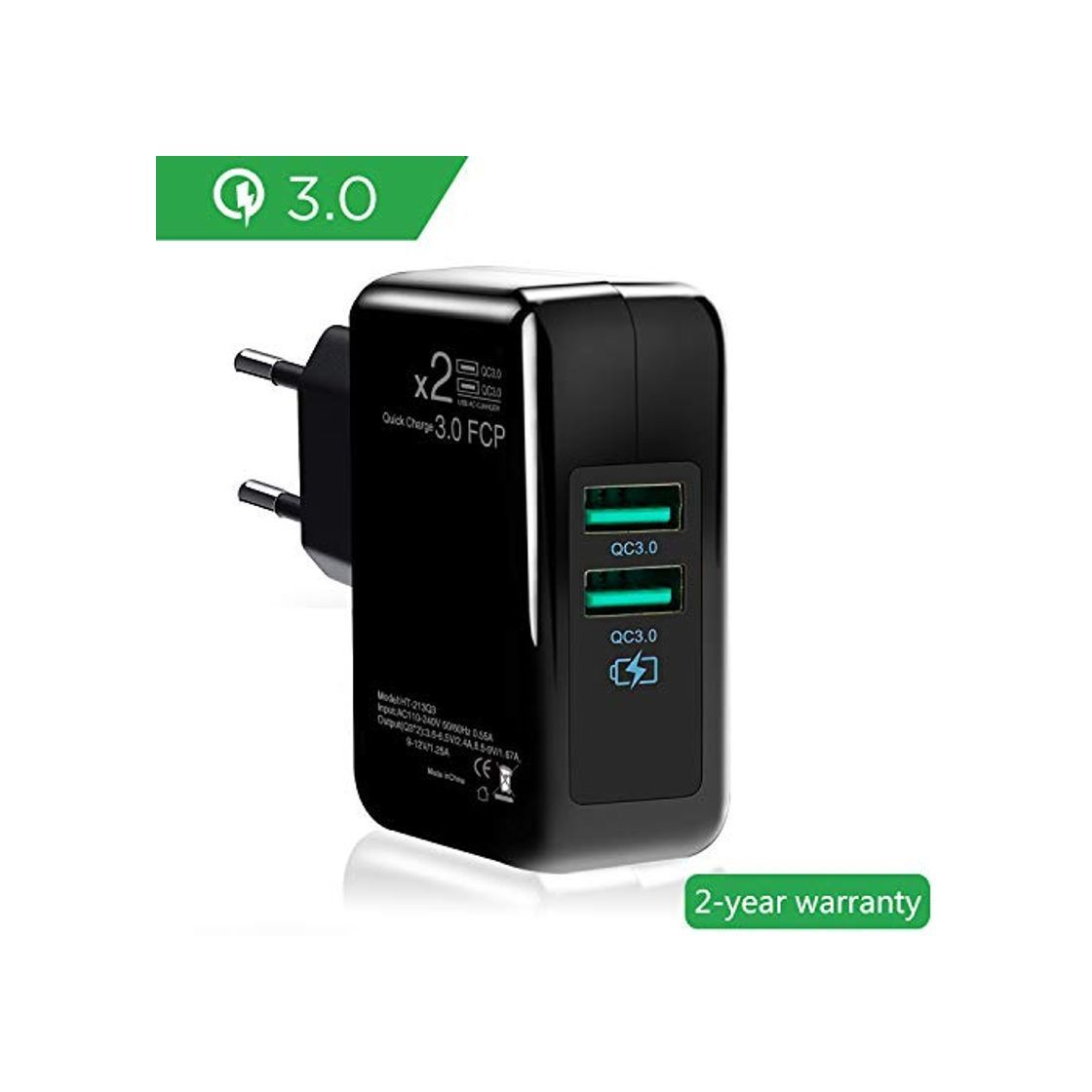 Product ONELY Quick Charge 3.0 USB Cargador Rápido Cargador, 30W Doble QC3.02.0 Smart