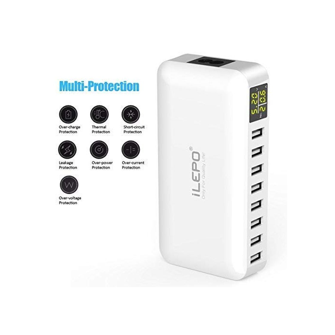 Social Cargador USB de 8 Puertos, Estación de Carga Para Una Variedad de